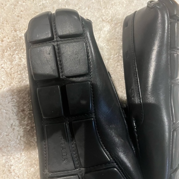 Prada Black Slip On Driving Loafer size10Leather - Picture 6 of 10